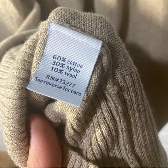 Size tag New Croft & Barrow Wool Blend Soft Argyle Sweater Brown Plaid Men’s - Picture 3 of 7